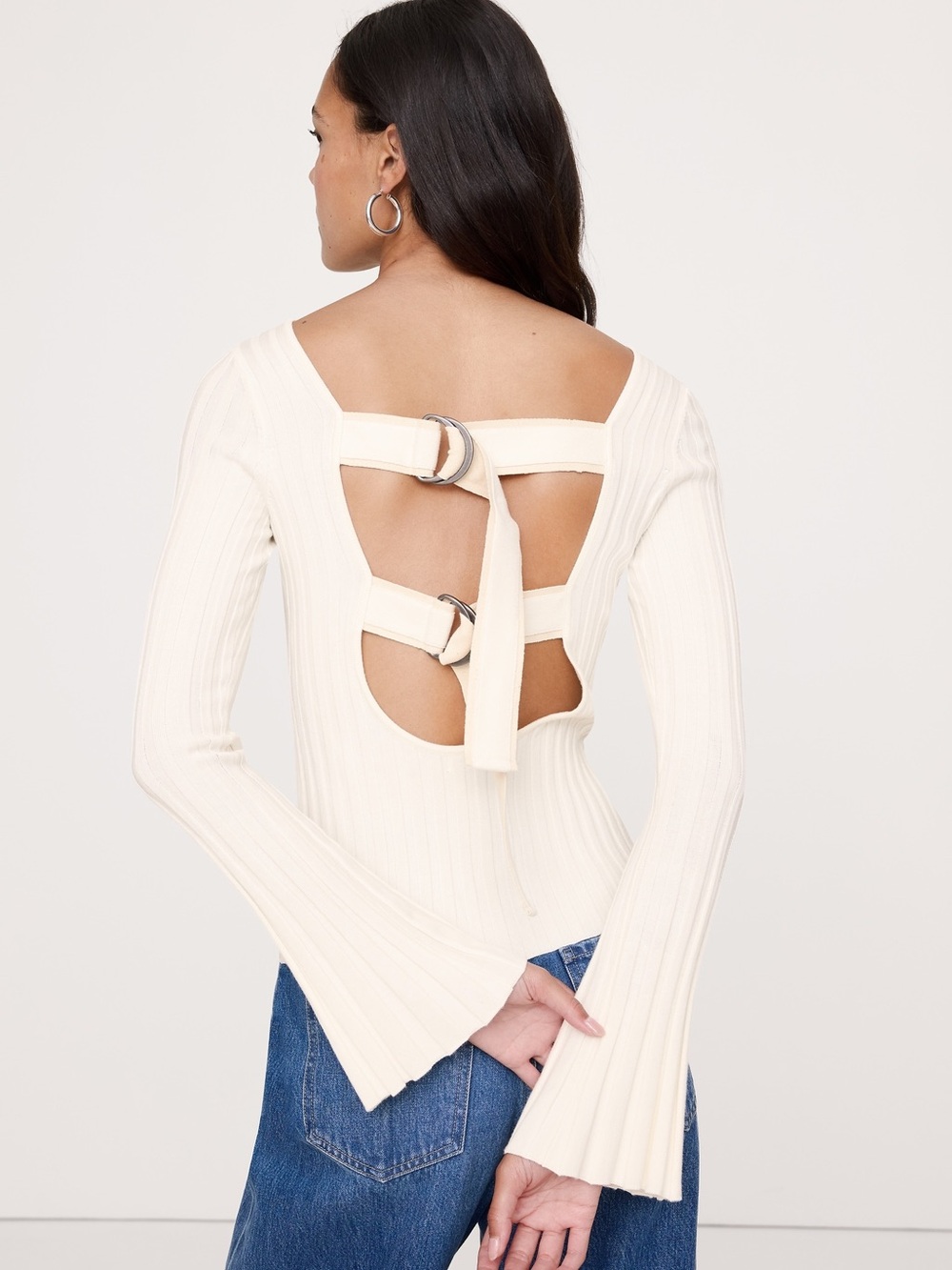 Banana Republic Backless Strapped Sweater - Cream, Women’s Medium